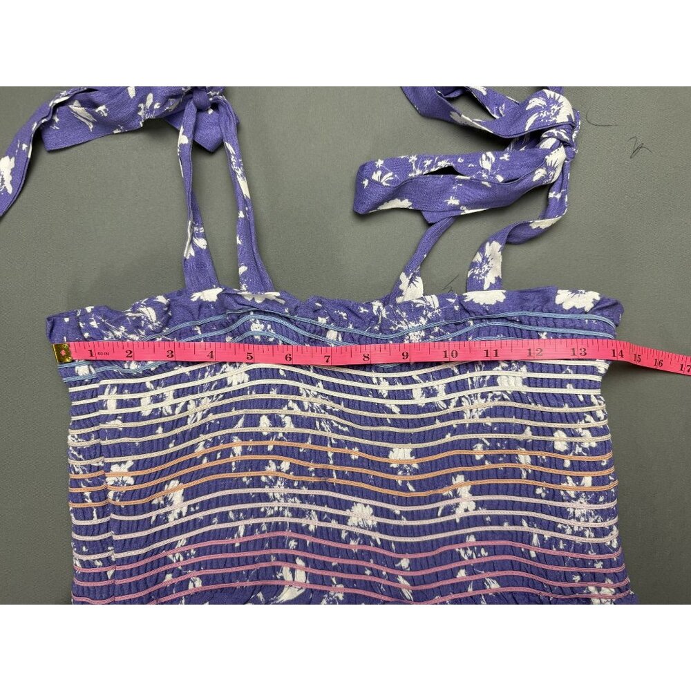 Free people Color My World Wide-Leg Jumpsuit XS Womans Lilac Purple Floral Print - Picture 7 of 8